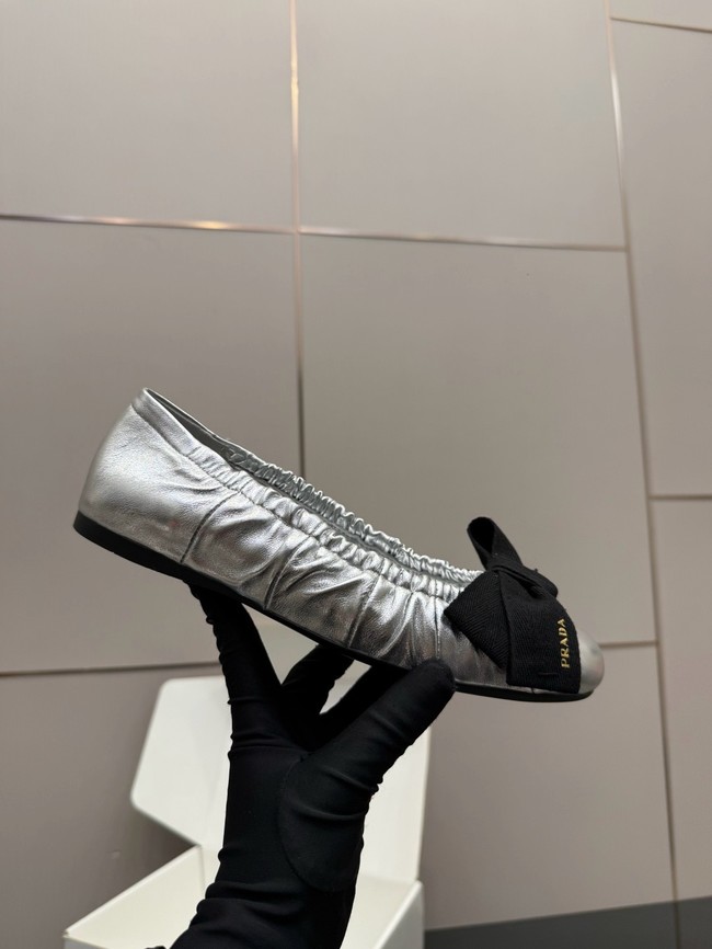 Prada Mordore nappa leather ballerinas with bow 55723-2