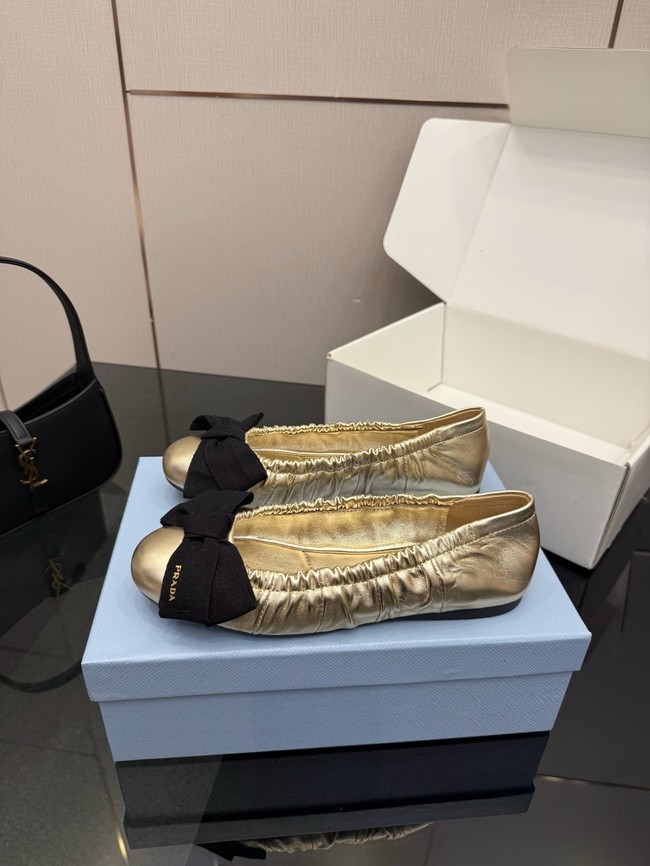 Prada Mordore nappa leather ballerinas with bow 55723-3