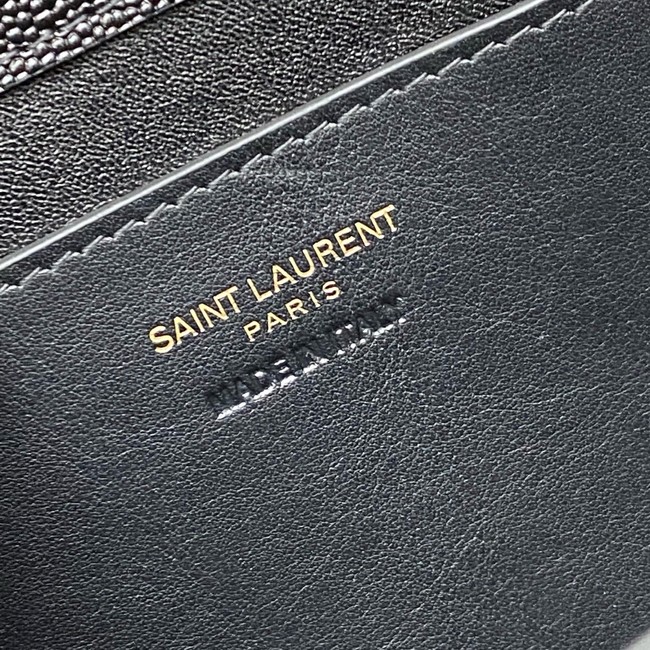 SAINT LAURENT KATE clutch in grain de poudre leather 851921 black