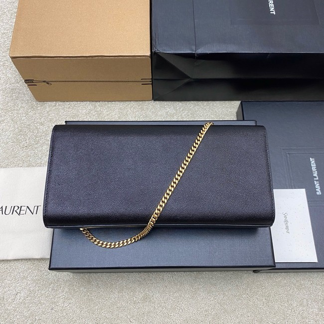 SAINT LAURENT KATE clutch in grain de poudre leather 851921 black