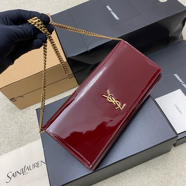 SAINT LAURENT KATE clutch in patent leather 851921 BURGUNDY