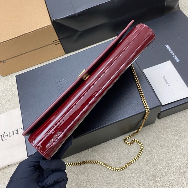 SAINT LAURENT KATE clutch in patent leather 851921 BURGUNDY