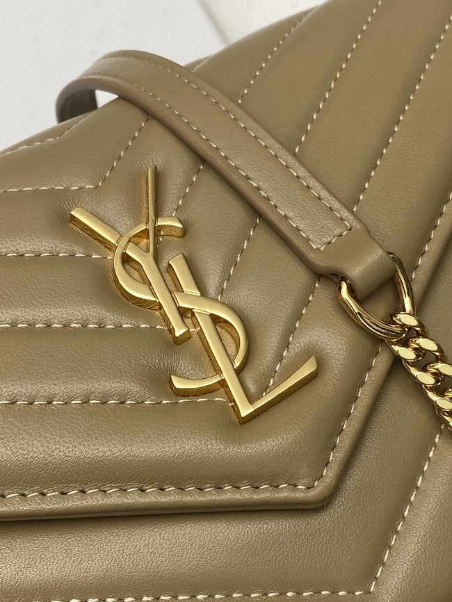 SAINT LAURENT WOC Classic Monogramme Flap Bag 441974 Khaki