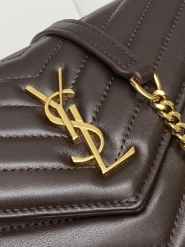 SAINT LAURENT WOC Classic Monogramme Flap Bag 441974 dark brown
