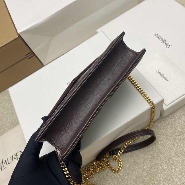 SAINT LAURENT WOC Classic Monogramme Flap Bag 441974 dark brown