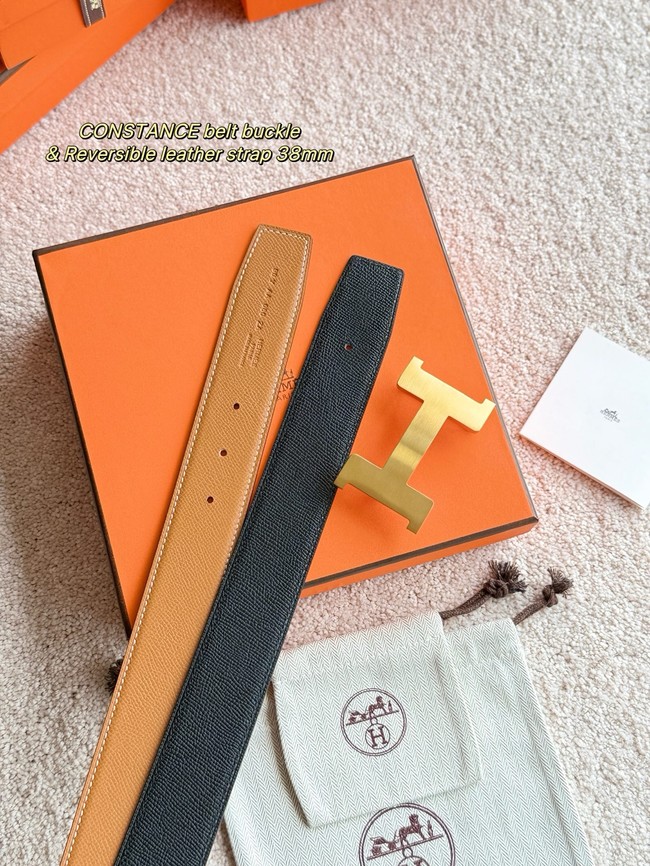Hermes Constance buckle & double-sided leather belt 38mm H07456-2