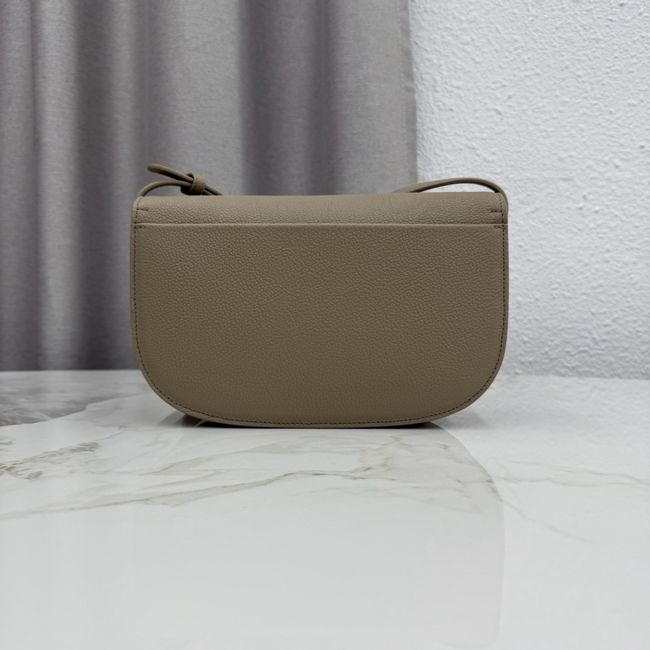 Medium Dior Medaillon Flap Bag Grained Calfskin M3920QD Khaki
