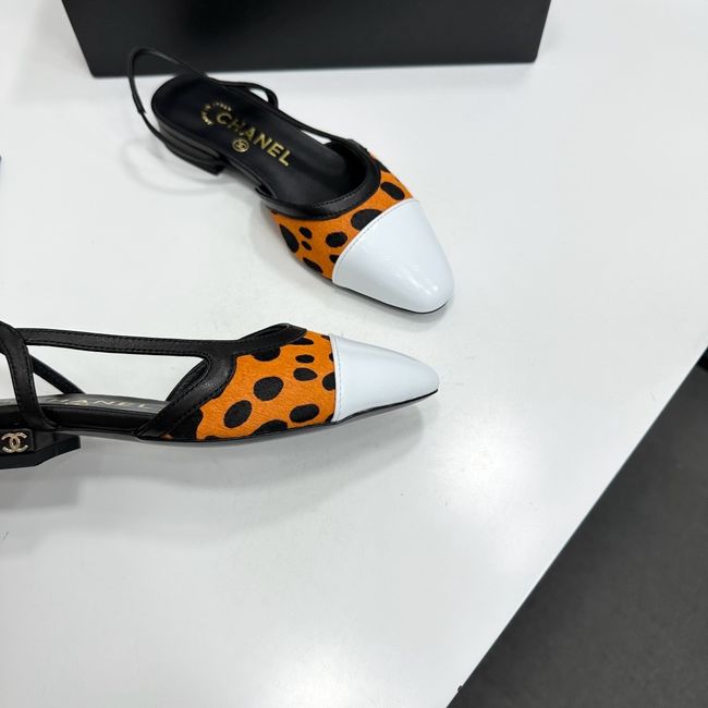 Chanel Slingbacks Lambskin & Mixed Fibers 65080-7 Chanel Slingbacks Lambskin & Mixed Fibers 65080-7