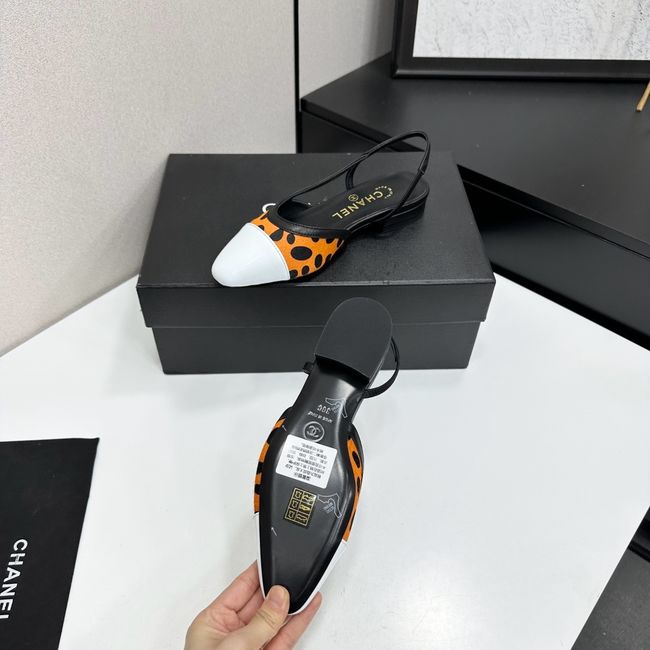 Chanel Slingbacks Lambskin & Mixed Fibers 65080-7 Chanel Slingbacks Lambskin & Mixed Fibers 65080-7