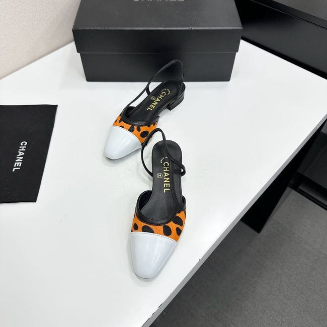 Chanel Slingbacks Lambskin & Mixed Fibers 65080-7 Chanel Slingbacks Lambskin & Mixed Fibers 65080-7