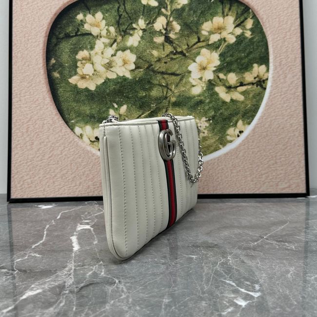 Gucci GG Marmont pouch with strap A006X2 white