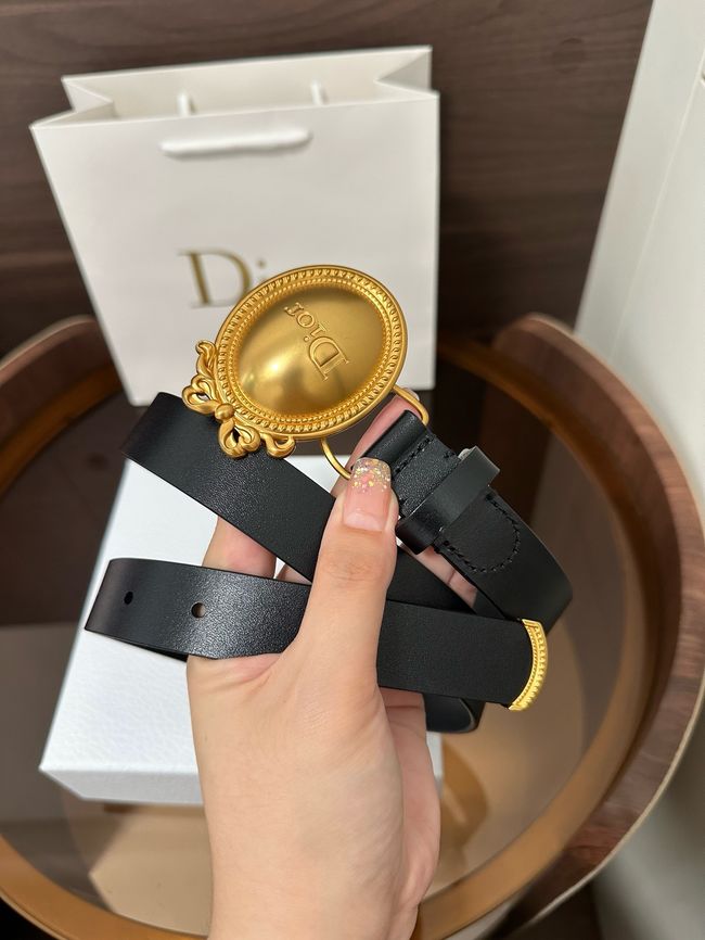 Dior Medaillon Belt Smooth Calfskin 25 MM B1022Q black