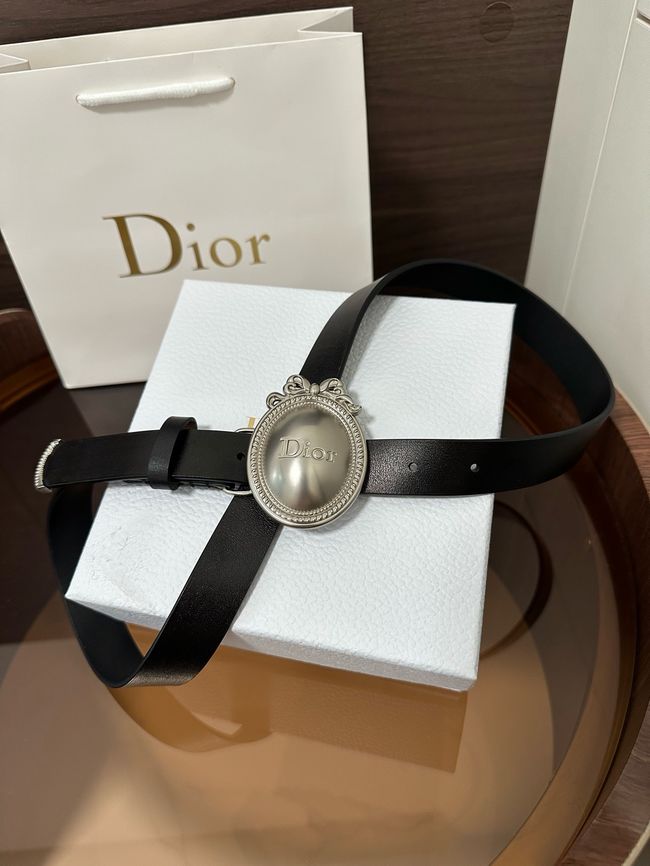 Dior Medaillon Belt Smooth Calfskin 25 MM B1022V black