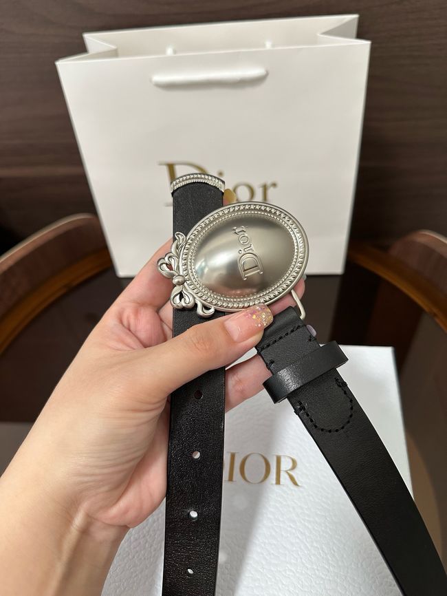 Dior Medaillon Belt Smooth Calfskin 25 MM B1022V black