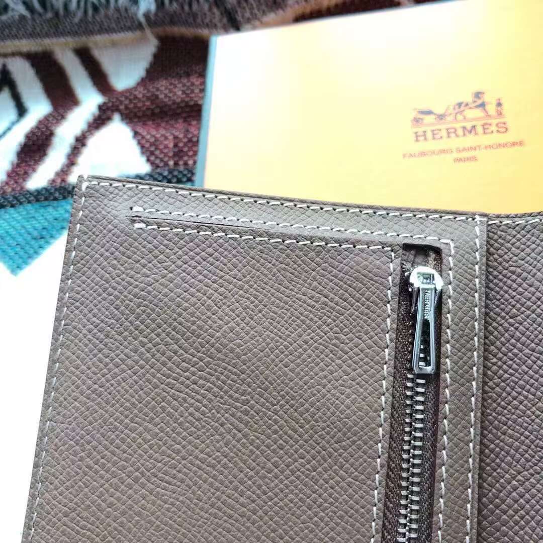 Hermes Bastia Epsom card case H2239 Gray 